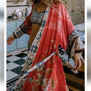 Boho Chic Beach Kimono Swim Coverup NWT